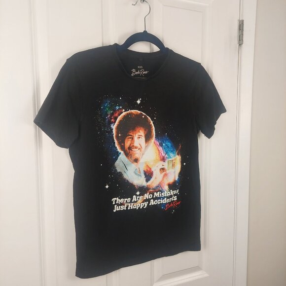 Bob Ross T-Shirt Women XXS Black with Graphic - Picture 2 of 6